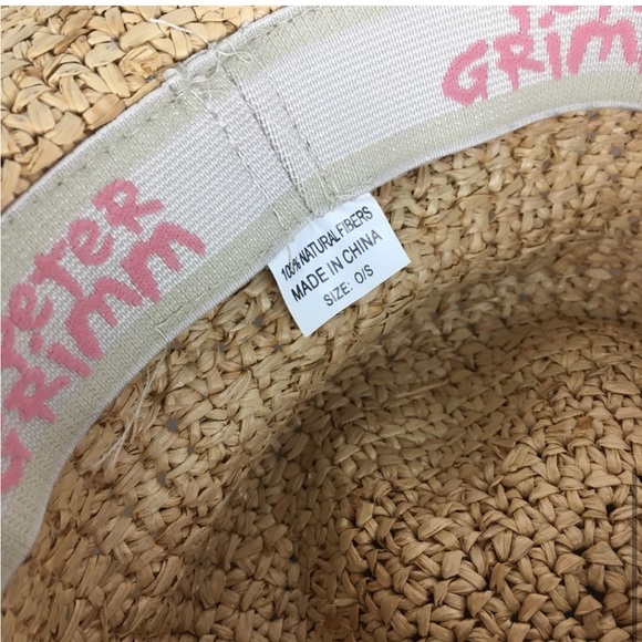 Peter Grimm Wide Brim Floppy Beach Sun Hat with White Bow in Tan - Picture 7 of 9